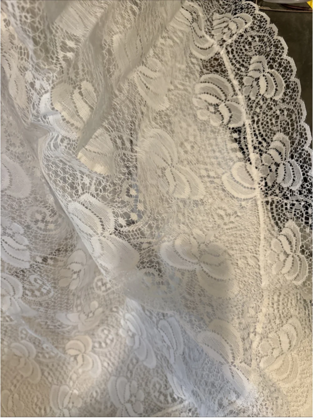 Lace White Round Table Cloth 80”